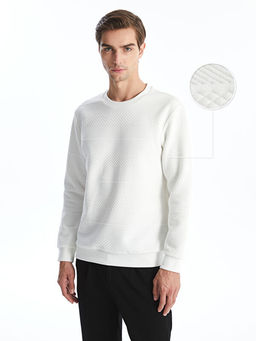 Bisiklet Yaka Uzun Kollu Erkek Sweatshirt