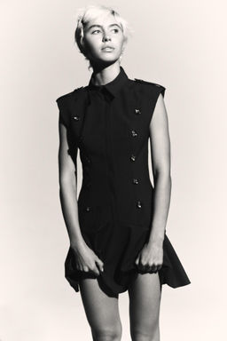 SHORT DRESS WITH SHOULDER PADS AND RUFFLES - Zara фото 5