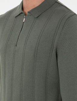 Duman Slim Fit Fermuarl_ Polo Yaka Triko Kazak - Pierre cardin фото 7
