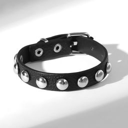 Браслет кожа «Хардкор» бусины, цвет чёрный в серебре