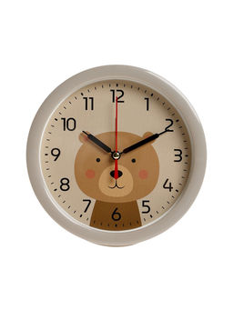 Будильник «Медвежонок», плавный ход, d=15 см, бежевый