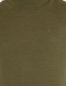 A__k Ye_il Slim Fit Yar_m Bal_k__ Yaka Y_n Kar___ml_ Basic Triko Kazak - Pierre cardin фото 6