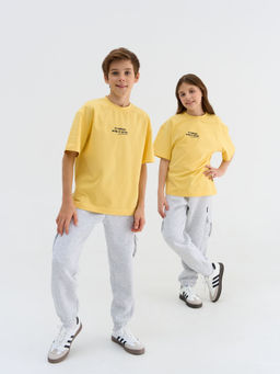 Джоггеры карго Серый меланж утепленные 7+ - Bungly фото 8