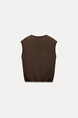 SLEEVELESS PLAIN KNIT TOP - Zara фото 7