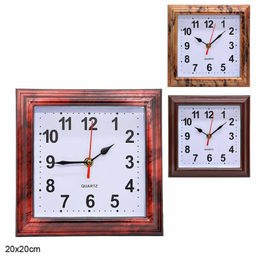 Часы настенные 20х20 см / 6986 /уп 40/ коричневые