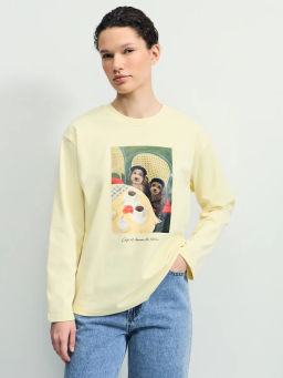 Прямой лонгслив с принтом / Zarina фото 4