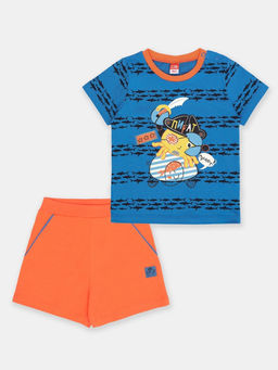 CRB wear/CSBB 90190-42-380 Комплект для мальчика (футболка, шорты),синий/Ex.Cherubino