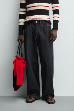 JEANS BALLOON FIT BORDADO CUPIDO / Azul - Zara фото 11