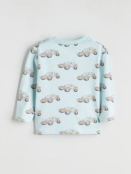 Bisiklet Yaka Desenli Erkek Bebek Ti??rt