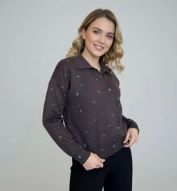 K13306 Джемпер (вязаный трикотаж) КОРИЧНЕВЫЙ