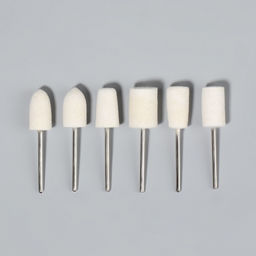 Фрезы войлочные для маникюра в пластиковом органайзере, 12 шт.