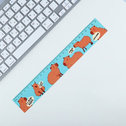 Цена за 10 шт. Линейка-закладка, картон, 25 см Капибара