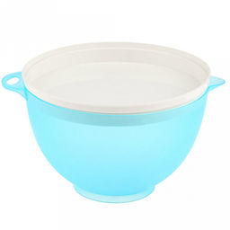 Миска пластмассовая "Лагуна" 1л, д15,7см, h11,5см, полипропилен, с крышкой, с носиком, синий полупрозрачный (Россия)