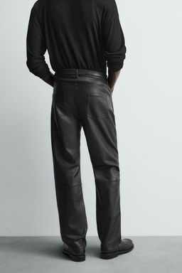 LEATHER-EFFECT STRAIGHT-LEG TROUSERS - Zara фото 8