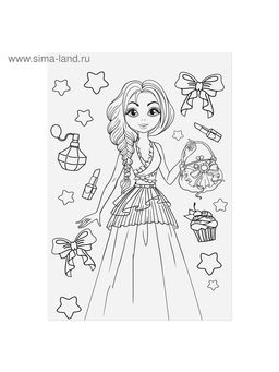 Цена за 10 шт. Наклейки детские бумажные «Стильные девчонки», c раскраской на обороте, 11 х 15.5 см