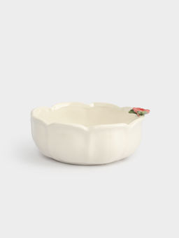 Салатник, 16х6 см, 690 мл, керамика, молочный, Цветок, Gentle flower