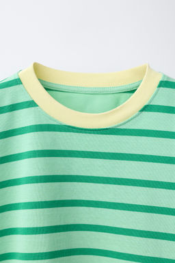CAMISETA HEAVY WEIGHT RAYAS / verde lavado - Zara фото 3