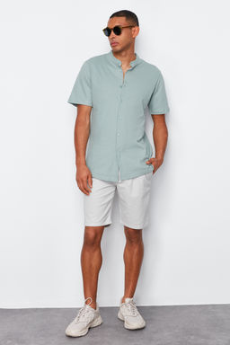 TRENDYOL MAN Siyah Slim Fit Hakim Yaka K?sa Kollu Orme Pike Yazl?k Gomlek TMNSS22GO0025 - Trendyolmilla фото 11