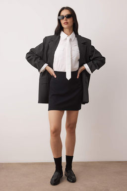 Siyah Ottoman Esnek Mini Orme Kalem Etek TWOAW26ET00106 - Trendyolmilla фото 2