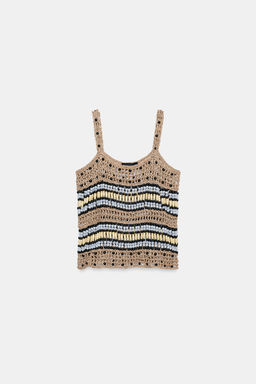 TOP PUNTO ABALORIOS / Beige - Zara фото 3