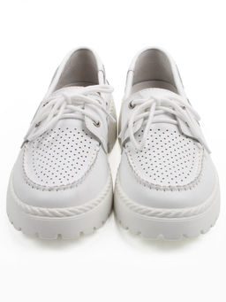 06-YG104-1 WHITE Туфли летние женские (натуральная кожа)
