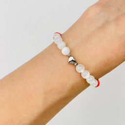 Браслет детский из Коралла и Селенита 15,5 см