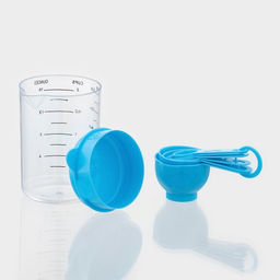 Набор мерных ложек «Маэстро», 7 предметов: стакан 500 мл, ложки, пластик, голубой