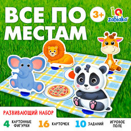 Развивающий набор Всё по местам, 16 карточек, 10 заданий, 3+