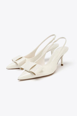 FAUX PATENT SLINGBACK HEELS WITH BOW - Zara фото 3