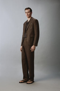 BLAZER TRAJE 100% LINO / Marr?n oscuro - Zara фото 4