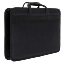 Папка с ручками текстильная, А4, 365×260×50 мм, 1С13 «Луга», каркасная, чёрная