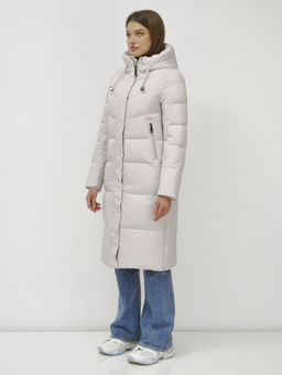 Пальто зимнее MTFORCE 9636_1B женское утепленное стеганное бежевое  фото 3