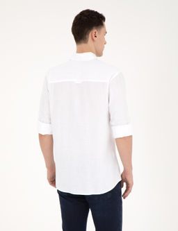 Beyaz Regular Fit Uzun Kollu G_mlek
