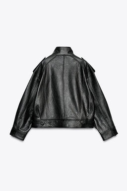 LEATHER BOMBER JACKET ZW COLLECTION LIMITED EDITION - Zara фото 3