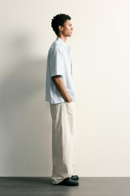 CAMISA DENIM RELAXED FIT CUADROS / Azul cielo - Zara фото 4