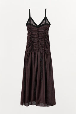 CONTRAST DRAPED LINEN DRESS - Zara фото 4