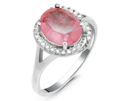 Кольцо из серебра турмалин розовый выращ., Оазис