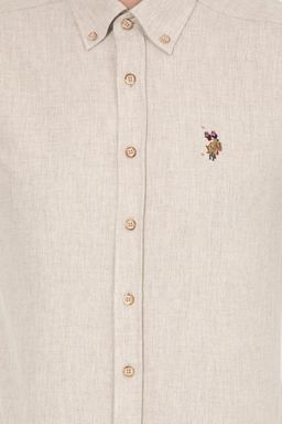 U. S. Polo Assn / Рубашка мужская бежевая Uzunkol Basic - U.s. polo assn фото 6