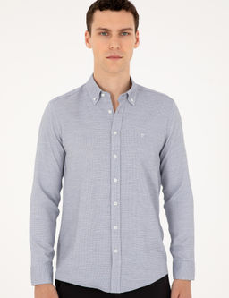 Lacivert Slim Fit Uzun Kollu G_mlek