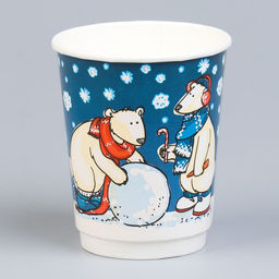 Цена за 20 шт. Стакан бумажный Мишки двухслойный, 250 мл
