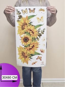 Наклейка многоразовая интерьерная Подсолнухи (2535) - Мой органайзер фото 2