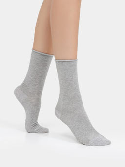 Цена за 5 пар! Женские высокие носки в цвете серый меланж