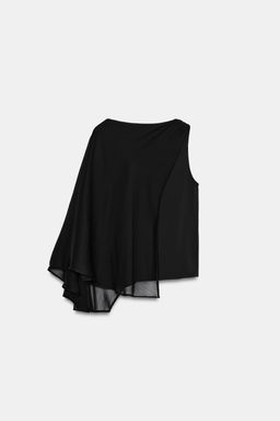 BLUSA COMBINADA CAPA / Negro - Zara фото 8