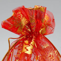 Цена за 20 шт. Мешочек подарочный органза Новогодние игрушки, 16 х 24 см +/- 1.5 см - Дарите счастье фото 3