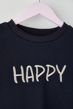 Mavi Yaz? Bask?l? Bisiklet Yaka A-line Orme K?z Cocuk Elbise TKDAW26EL00008 - Trendyolmilla фото 3