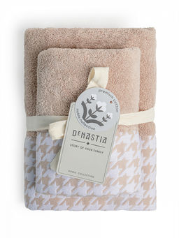 Набор махровых полотенец 2шт 35x70, 50x90 бежевый махровая ткань