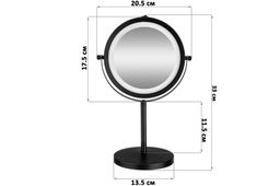 Зеркало двустороннее на подставке 21*13,5*33 см 5-кратный зум со светод.подсветкой,черное - Elan gallery фото 10