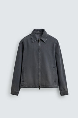 CAZADORA DENIM REGULAR FIT CREMALLERA / ?ndigo oscuro - Zara фото 7