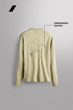 CAMISETA LIGERA LINO - ALGOD?N / verde lavado - Zara фото 7