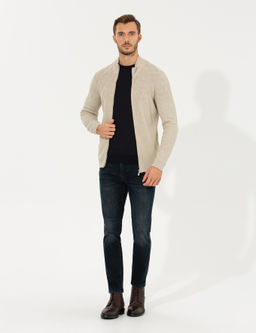 Kum Melanj Slim Fit Fermuarl_ Triko H_rka